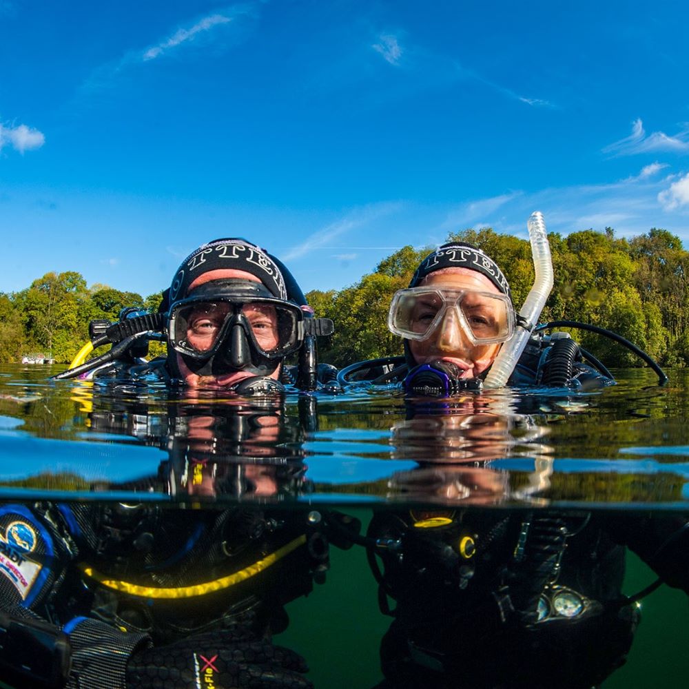 Happy beginner diver after completing a first session