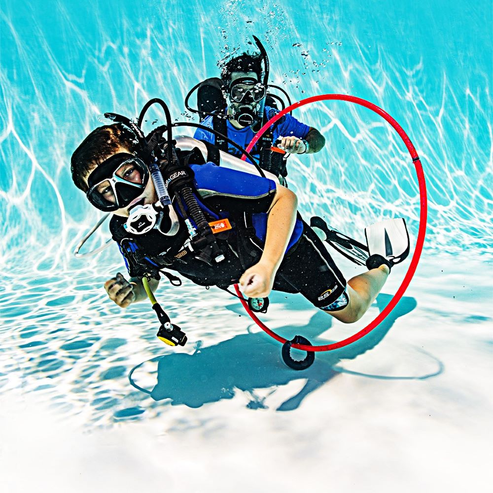 Young diver smiling after a local dive